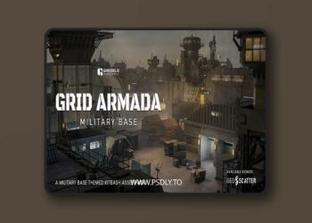 Grid Armada Military Base - Military Structures Kitbash Greeble Assets
