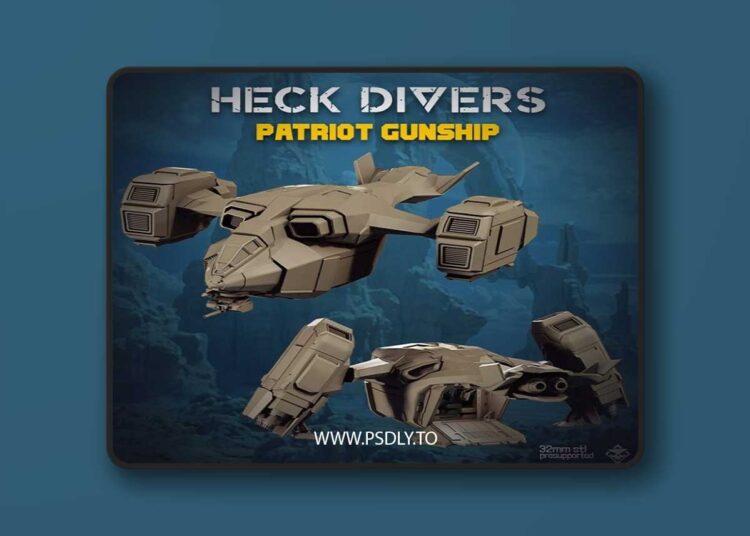 Heck Divers Patriot Gunship – 3D Print Model 1 Heck Divers Patriot Gunship – 3D Print Model