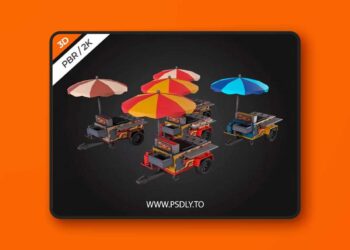 Hotdog Car Low-poly 3D Model