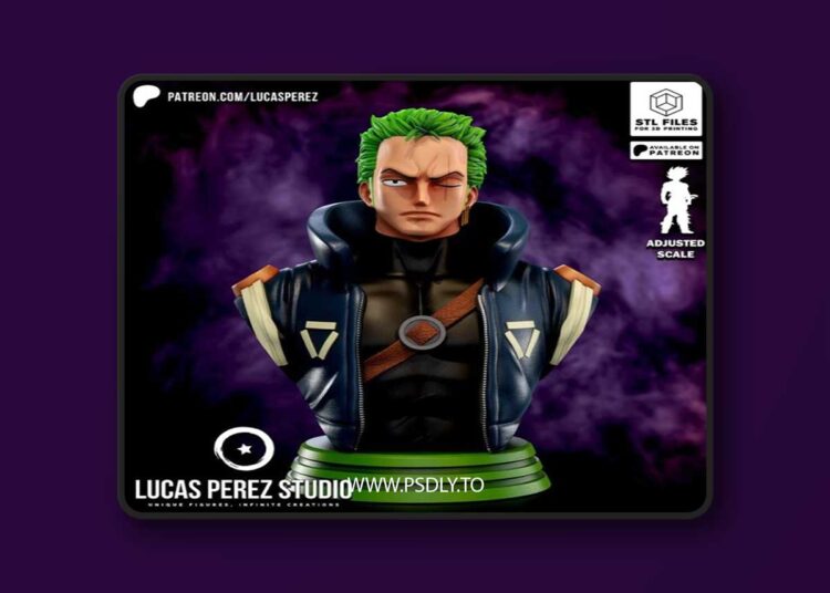 Lucas Perez – Zoro Bust – 3D Print Model STL 1 Lucas Perez – Zoro Bust – 3D Print Model STL