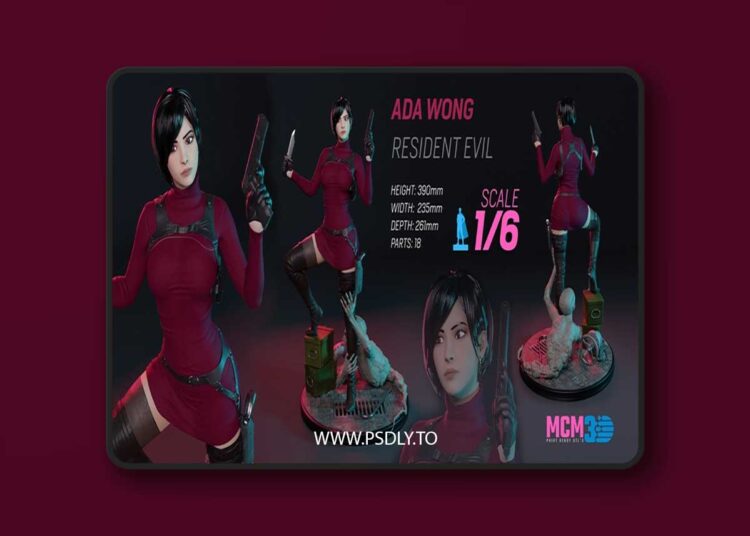MCM3D – Ada Wong – Resident Evil – 3D Print Model 1 MCM3D – Ada Wong – Resident Evil – 3D Print Model