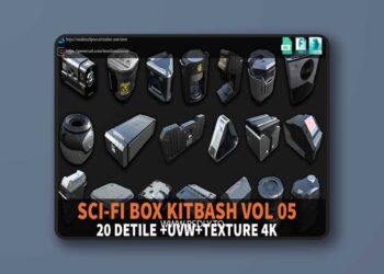 Mega Pack kitbash SCI-FI BOX 20 DETILS hardsurface