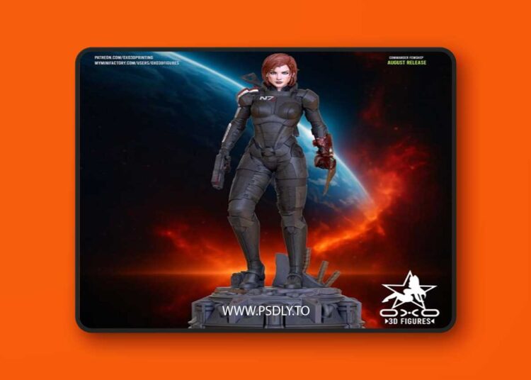 OXO3D – Comandante Shepard Female – 3D Print Model STL 1 OXO3D – Comandante Shepard Female – 3D Print Model STL
