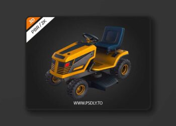 Ride on Mower Low-poly 3D Model