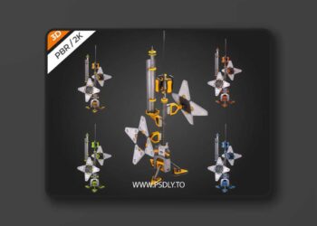 SCI-FI Antenna Low-poly 3D Mode