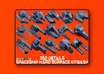 SPACESHIP Hard Surface – KITBASH 350 DETAILS