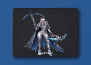 Senior female crossbowler Low-poly 3D Model