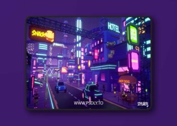 Stylized Lowpoly Cyberpunk City (Stylized Stylised Cyber Cyberpunk Scifi 3D) [4.27 and 5.0 – 5.6]