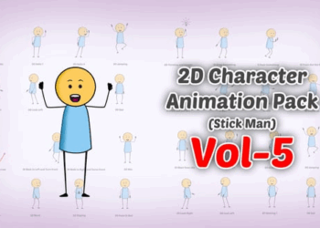 Videohive - 2D character Animation Pack Vol 5 (Stick Man) - 59580923