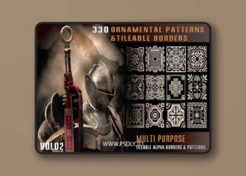 330 ornamental patterns & tileable borders-vol02