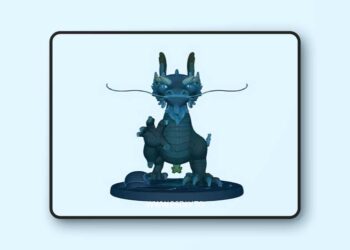 Azure Spiral Dragon Eastern Serpent Guardian 3D print Model