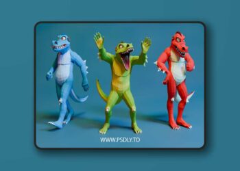 Crocodile Man Monster - low-poly stylized (5.4+)