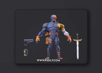 Deathstroke Low-poly 3D Model
