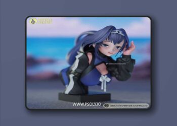 Double Vertex – Ouro Kronii Summer Outfit – HololiveEN Bust Vtuber Figure Free – 3D Print Model STL