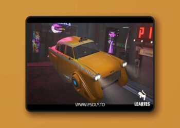 Driveable / Animated Retro Cyberpunk Hover Taxi (Retro Cyberpunk Hover Taxi) [5.0+]