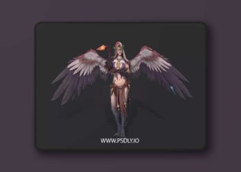 Eagle Woman Low-poly 3D Model