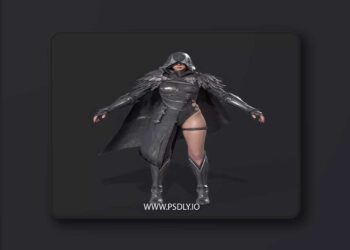 Female assassin Low-poly 3D Model