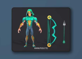 Green Arrow Low-poly 3D Model