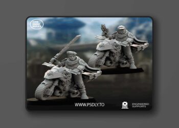 Human Defence Force – Company Biker Leader on Combat Bike – 3D Print Model