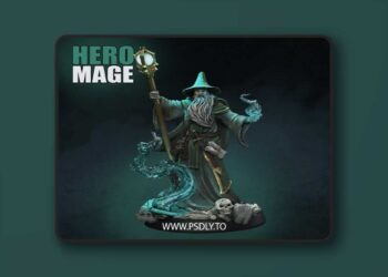 Necropunks Miniatures – HERO MAGE – 3D Print Model