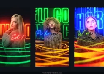 Videohive - Neon Animated Lines Poster Storie - 59881990