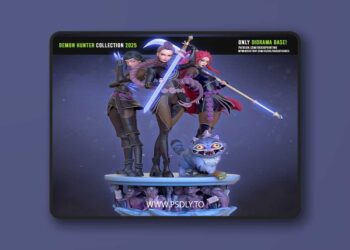 OXO3D Figures – Kpop Demon Hunter Rumi Mira and Zoey Diorama – 3D Print Model STL