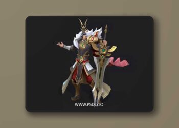 Sword warrior Low-poly 3D Model