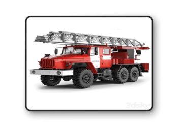 Ural 4320 Fire ladder 3040 2018 – 3D Model
