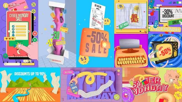 Videohive - Animated Looping Cyber Monday Graphics - 60470616 1 Videohive - Animated Looping Cyber Monday Graphics - 60470616