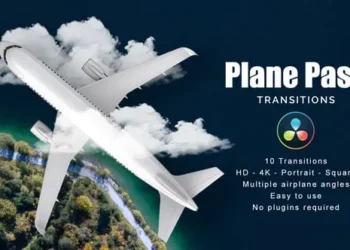 Videohive - Plane Pass Transitions | DaVinci Resolve - 60139147