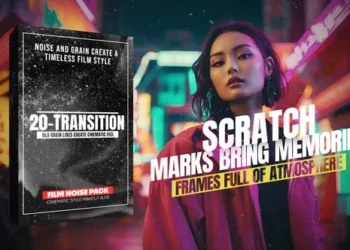 Videohive - Vintage Film Grain Transitions – Cinematic Noise & Scratch Pack For DaVinci Resolve - 60093365