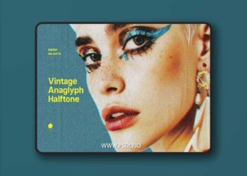 Vintage Anaglyph Halftone Photo Effect for Photoshop