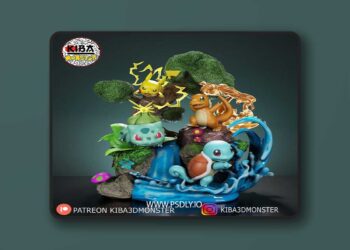 Kiba monster – Pokemons Iniciales Diroama – 3D Print Model STL