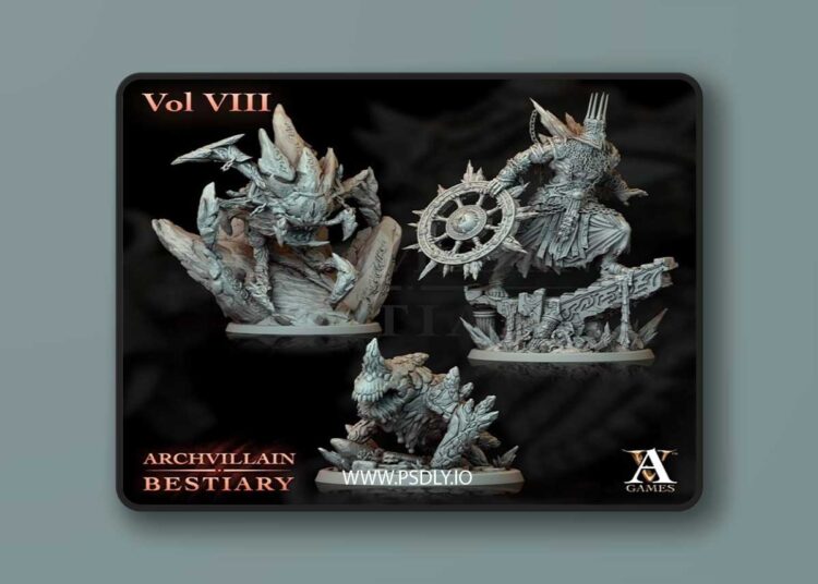 Archvillain Games – Archvillain Bestiary Vol. VIII – 3D Print Model 1 Archvillain Games – Archvillain Bestiary Vol. VIII – 3D Print Model