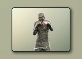 Male Boxer Statue low poly 3d model