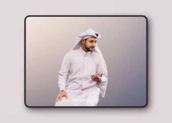 Sitting Traditional Arabic Man Talking low poly 3d Model