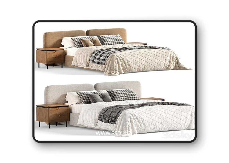 Tadao bed with compartment 3D Model 1 Tadao bed with compartment 3D Model