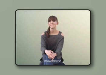 Teenage Girl Sitting And Laughing low poly 3d model