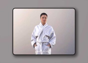 Woman With Bathrobe Walking 3D model