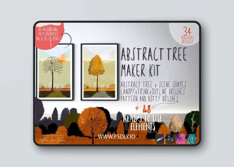 Abstract Tree Maker Kit - Brushes for Procreate 1 Abstract Tree Maker Kit Brushes for Procreate