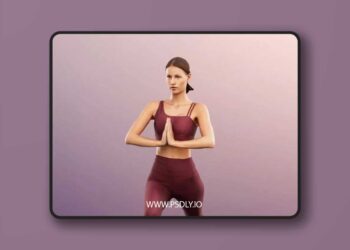 Athletik Woman Yoga Pose low poly 3d Model