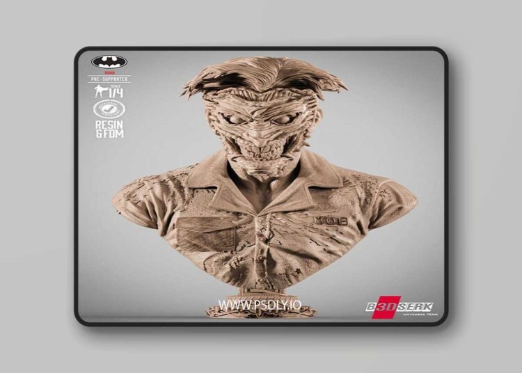 Bdserk – Joker Face Off Portrait Bust – 3D Print Model STL 1 Bdserk – Joker Face Off Portrait Bust – 3D Print Model STL