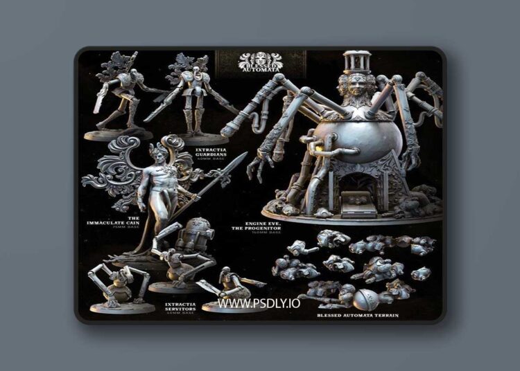 Bestiarum Miniatures – Blessed Automata – 3D Print Model STL 1 Bestiarum Miniatures – Blessed Automata – 3D Print Model STL