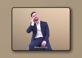 Business Man Talking On Phone While Sitting low poly 3d Model