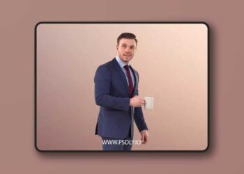 Business Man Walking With Coffee low poly 3d model