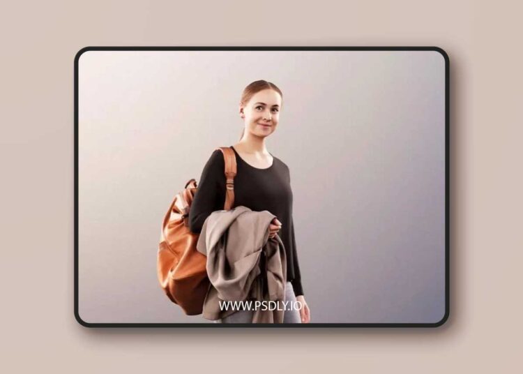 Casual Smiling Woman with Bag and Jacket Over Arm 3D Model 1 Casual Smiling Woman with Bag and Jacket Over Arm 3D Model