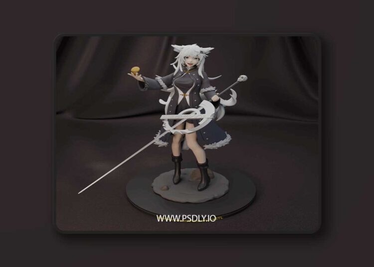 Funservice – White Wolf Girl – 3D Print Model 1 Funservice – White Wolf Girl – 3D Print Model