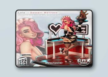 Gaz Minis – Lola Dessert Waitress – 3D Print Model STL