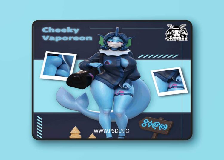 Onagaba – Cheeky Vaporeon – 3D Print Model 1 Onagaba – Cheeky Vaporeon – 3D Print Model