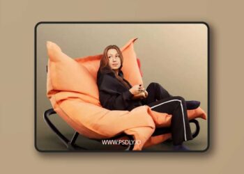 Sitting Casual Woman Beanbag low poly 3d Model